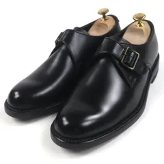 未使用品▼REGAL リーガル レザー モンクストラップ プレーントゥ レザーシューズ ブラック 25.5EE メンズ ビジネスオススメ◎