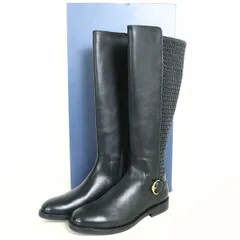 【未使用：美品】コールハーンColehaan★クローバー ストレッチ ニーハイ ブーツ サイズ23.5㎝ 黒系 ＊ｋ4575
