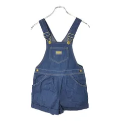 70年代 USA製 OSHKOSH オシュコシュ デニムオーバーオール インディゴブルー(キッズ 10)中古 古着 V9312