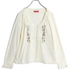 ピンクハウス★お花の刺繍付き♪カットソーカーディガン サイズM 白系 無地 z16858