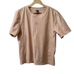 アディダスバイステラマッカートニー 半袖カットソー サイズASIA O レディース美品  - ピンクベージュ クルーネック/バックメッシュ