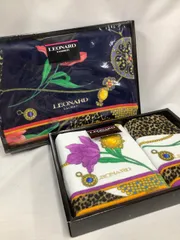 LEONARD    レオナール　タオル2箱セット　豹柄　バスタオル・フェイスタオル・ハンドタオル　R183