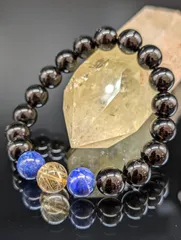 【高波動・不幸断絶・金運】ゴールドルチルクォーツ ラピスラズリ モリオン 10mm ブレスレット