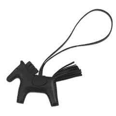 エルメス バッグチャーム ロデオ PM ブラック  ラムスキン Y刻印 HERMES チャーム 黒