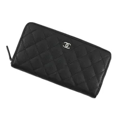 シャネル 長財布 クラシック ロング ジップ ウォレット ココマーク キャビアスキン AP0242 CHANEL 財布 黒