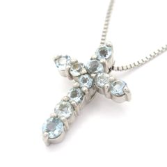 Unbranded(ノーブランド) ネックレス美品  K18WG×ライトブルー 総重量:2.1g