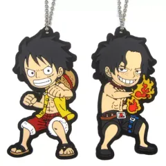 【中古】キーホルダー・マスコット(キャラクター) ルフィ＆エース 描きおろしラバーマスコットセット 「一番くじ ワンピース ONE PIECE ALL STAR」 N賞