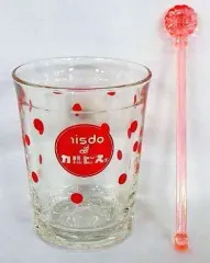 【中古】グラス(キャラクター) フレンチウーラー グラス＆マドラー 「ミスタードーナツ×カルピス」