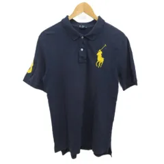 ポロ バイ ラルフローレン Polo by Ralph Lauren ポロシャツ 半袖 ビッグポニー ロゴ刺繍 XL 紺 ネイビー ☆AA★ ■MET2
