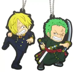 【中古】キーホルダー・マスコット(キャラクター) ゾロ＆サンジ 描きおろしラバーマスコットセット 「一番くじ ワンピース ONE PIECE ALL STAR」 N賞