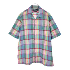 90年代 Polo by Ralph Lauren ポロ ラルフローレン オープンカラー チェックシャツ マルチカラー(メンズ L)中古 古着 V9372