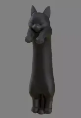 【中古】トレーディングフィギュア 黒 「天穂のサクナヒメ 伸びた猫ミニフィギュア」