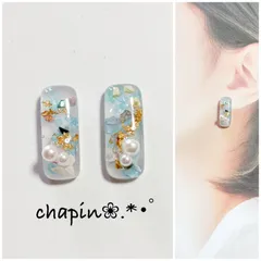 （ 933 ） カボション ミックス レジン ピアス イヤリング