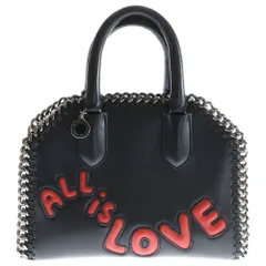STELLA McCARTNEY (ステラマッカートニー) ファラベラボックス 2wayショルダーバッグ ハンドバッグ ALL IS LOVE ブラック レザー