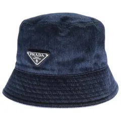 【美品☆人気商品】PRADA バケットハット デニム PRADA バケットハット デニム素材 - メルカリ