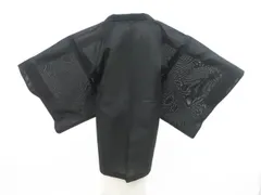 【京松】羽織 黒羽織 夏物 夏 羽織紐別売り 身丈約83cm 裄丈約64.5cm 正絹 着物 r7z12-716