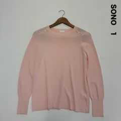 美品☆SONO ソーノ☆肩章パールボタンニット セーター 1 ピンクのサムネイル