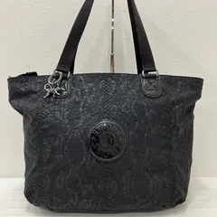 7818　KIPLING キプリング　ナイロン　ユニセックス　トートバッグ　ハンドバッグ　ワンショルダー　肩がけ　手持ち　手提げ　ブラック　黒　モノトーン　総柄