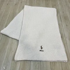 ポロラルフローレン ポニー刺繍リブ織 マフラー(ホワイト/193<!-利用不可文字-!>33)