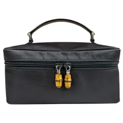 【良品】GUCCI グッチ バンブー バニティ メイクポーチ エナメル ネイビー GUCCI／グッチ バンブー バニティバッグ 化粧ポーチ 修理実績