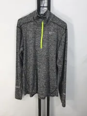 ナイキ ハーフジップ 長袖Tシャツ エレメント ドライフィット ランニング トップス グレー L