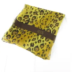 ビルブラス BILL BLASS ストール スカーフ シルク レオパード ヒョウ柄 黄 茶 *T299