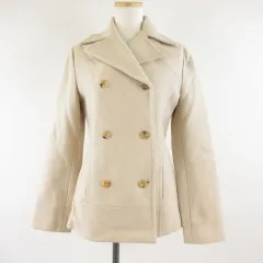 トゥモローランドコレクション TOMORROWLAND collection Pコート ショート丈 長袖 ベージュ 38 *T229