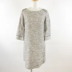 ロートレアモン LAUTREAMONT ワンピース ミニ 七分袖 オフホワイト 白 38 *T231