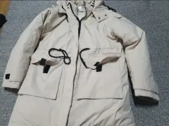 アイボリー ロング ダウン アウター