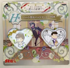 【中古】バッジ・ピンズ(キャラクター) 一松 ハート型缶バッジセット(2個セット) 「一番くじ おそ松さん～僕らと結婚?～」 H賞