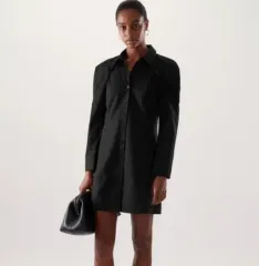 COS ブラック シャツ ワンピース パフワンピース