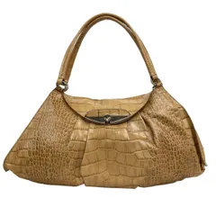 FURLA(フルラ) ショルダーバッグ美品  - ライトブラウン 型押し加工 レザー