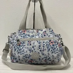 7860　KIPLING キプリング　ナイロン　レディース　2way　ショルダーバッグ　ワンショルダー　肩がけ　斜めがけ　クロスボディ　ハンドバッグ　手持ち　手提げ　ベージュ系　花柄　総柄
