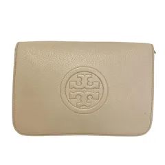 TORY BURCH(トリーバーチ) クラッチバッグ - ベージュ ショルダーストラップ付属なし レザー