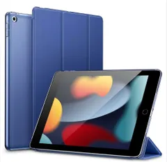 ★ESR iPad 9世代 ケース 10.2インチ ipad ケース 第7/8/9世代通用(2021/2020/2019モデル) 半透明 指紋防止 三つ折りスタンド オートスリープ/ウェイク機能対応 薄型 軽量 傷防止 耐衝撃 ハードカバー ネイビーブルー