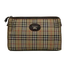 Burberry's(バーバリーズ) クラッチバッグ - ベージュ×黒×マルチ チェック柄 レザー