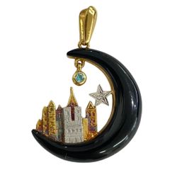キーコです　石川暢子 ブローチ/ネックレス　18K ダイヤモンド　オニキス キーコ様専用です 石川暢子 ブローチ/ネックレス 18K ダイヤモンド