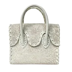 Carving Tribes(カービングトライブス) ハンドバッグ - アイボリー×ベージュ レザー