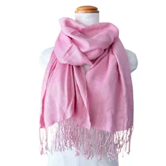 AURORA Cashmere World カシミヤストール ピンク 大判