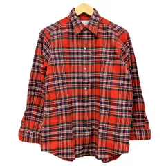 OG37 【未使用】ships ladies シップス レディース ネルシャツ チェック 長袖 シャツ レッド系 Fサイズ