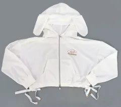 【中古】アウターウェア シナモロール クロップド丈パーカー オフホワイト Lサイズ 「サンリオキャラクターズ」