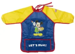 【中古】衣料雑貨 ミッキーマウス(Let’s Play) エプロン ブルー×イエロー キッズフリーサイズ 「ディズニー」