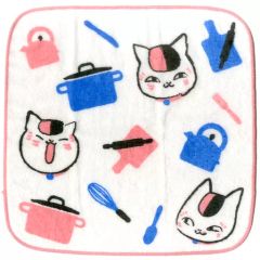 [중고]타월·수건(캐릭터) 냥코 선생님(나베/배경:흰색)/프린트 타월 핸드 타월