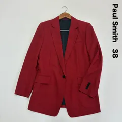 Paul Smith ポールスミス☆アシンメトリーチェックテーラードジャケット 38 レッド×ブラック 赤 黒