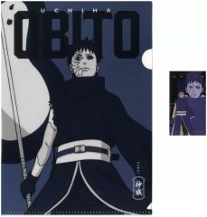 [중고] 클리어 파일 우치하 오비토 A4 클리어 파일 & 스티커 [이치 반 쿠지 NARUTO-나루토- 질풍 전심을 담는 붉은 눈동자] H상