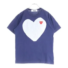 PLAY COMME des GARCONS (プレイコムデギャルソン) AD2012 ハートロゴ コットン クルーネック 半袖Tシャツ カットソー ネイビー AZ-T184
