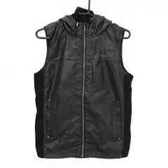 【超美品】カルバンクラインゴルフ フード付きベスト 黒 総柄地模様 裏地メッシュ  メンズ M ゴルフウェア Calvin klein golf