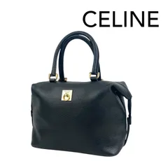 CELINE セリーヌ　ガンチーニ　レザー　ハンドバッグ　ヴィンテージ　レディース　ブラック