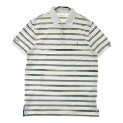 サイズ：M RLX ラルフローレン  半袖ポロシャツ ボーダー ホワイト系 [240101585811] ゴルフウェア メンズ ストスト