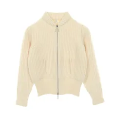 エルメス HERMES ニット ジップアップ ホワイト カシミヤ ジップアップセーター レディース Used A